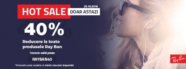 Doar pe 25 octombrie ai 40% reducere la ochelarii de soare RAY BAN din oferta Conga.ro