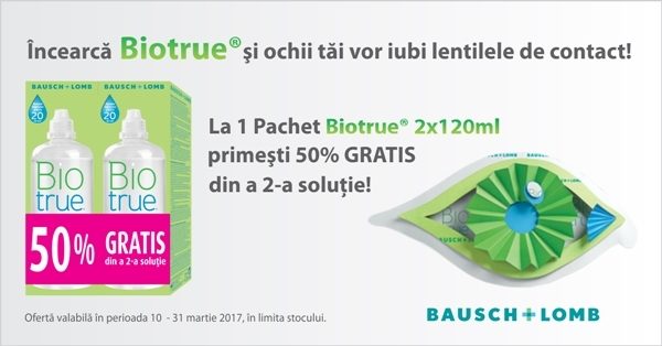 Incearca BIOtrue si ochii tai vor iubi lentilele de contact!