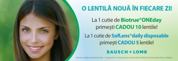 1 cutie Biotrue ONEDay = 10 lentile Cadou. 1 cutie SoftLens Daily = 5 lentile Cadou.