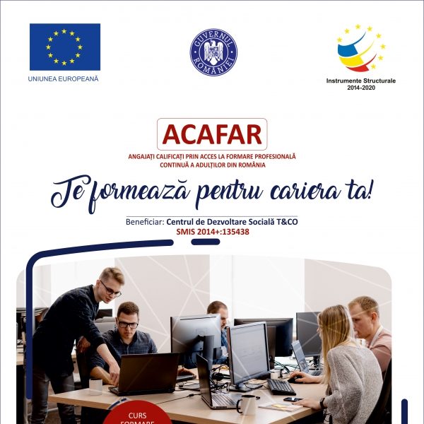 Proiectul ACAFAR te formează pentru cariera ta!  Cursuri de formare profesională pentru angajații din regiunea Nord-Est