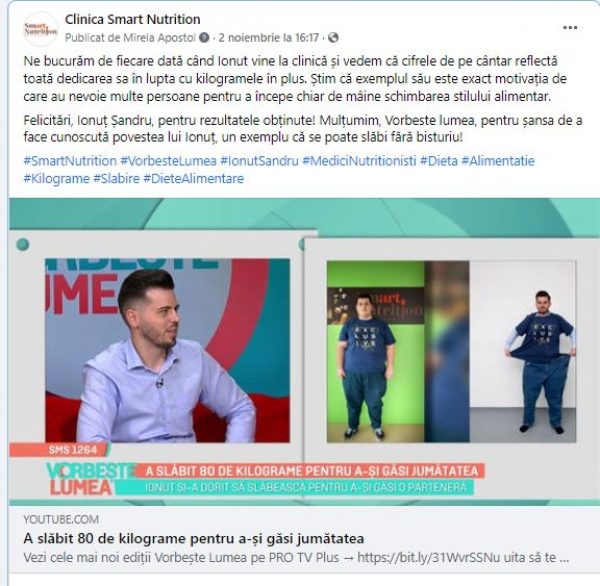 Creștere de 70% a cifrei de afaceri, înregistrată de clinica Smart Nutrition în 2021