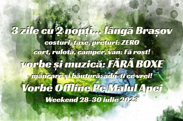 Va avea loc a șasea ediție a întâlnirii „Vorbe offline pe malul apei”