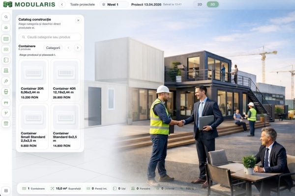 Configurator containere modulare: Modularis digitalizează vânzarea, proiectarea și ofertarea spațiilor modulare