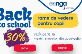 Conga.ro -  „Back to School”. 30% reducere la rame de vedere pentru copii