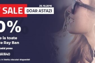 Doar pe 25 octombrie ai 40% reducere la ochelarii de soare RAY BAN din oferta Conga.ro