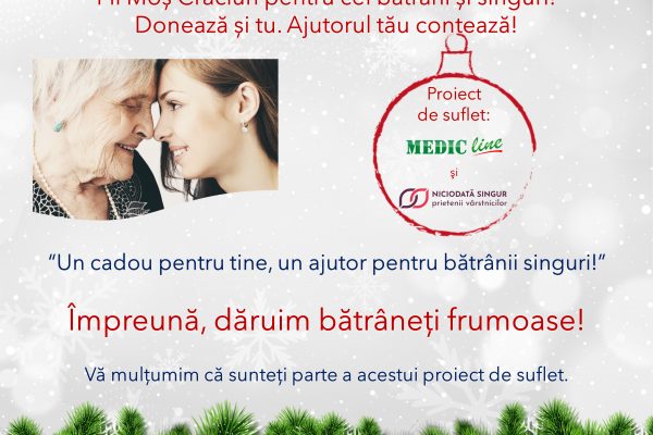 Un cadou pentru tine, un ajutor pentru bătrânii singuri! Donează și tu! Ajutorul tău contează!