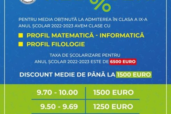 S-a dat startul inscrierii in clasa a IX-a