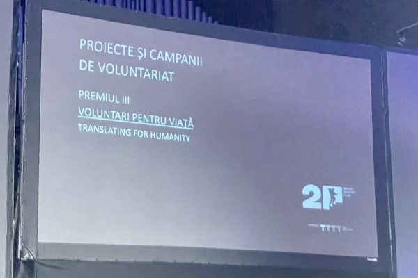 Asociaţia Translating for Humanity premiată în cadrul Galei Societăţii Civile